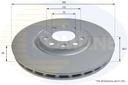 DISC FRANA COMLINE ADC2842V - Compatibil cu ALFA ROMEO, FIAT, JEEP
