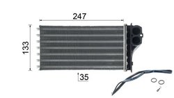 SCHIMBATOR CALDURA INCALZIRE HABITACLU MAHLE AH 193 000P - Compatibil cu CITROEN