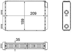 SCHIMBATOR CALDURA INCALZIRE HABITACLU MAHLE AH 60 000S - Compatibil cu FIAT, LANCIA
