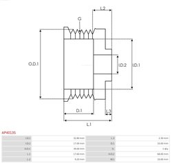 Fulie alternator AS-PL AP4013S