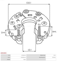 PUNTE DIODE AS-PL ARC0003 - Piesa auto compatibila cu mai multe marci