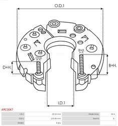 PUNTE DIODE AS-PL ARC0067 - Piesa auto compatibila cu mai multe marci