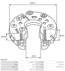 PUNTE DIODE AS-PL ARC0152 - Piesa auto compatibila cu mai multe marci