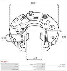 PUNTE DIODE AS-PL ARC3023 - Piesa auto compatibila cu mai multe marci