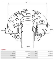 PUNTE DIODE AS-PL ARC4003 - Piesa auto compatibila cu mai multe marci