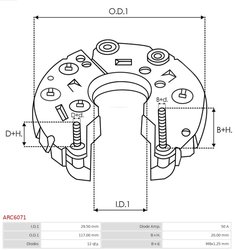 PUNTE DIODE AS-PL ARC6071 - Piesa auto compatibila cu mai multe marci