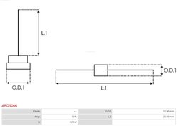 PUNTE DIODE AS-PL ARD9006 - Piesa auto compatibila cu mai multe marci