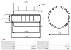 STATOR, GENERATOR AS-PL AS0045 - Piesa auto compatibila cu mai multe marci