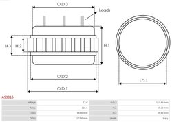 STATOR, GENERATOR AS-PL AS3015 - Piesa auto compatibila cu mai multe marci