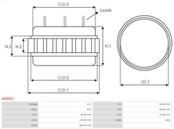 STATOR, GENERATOR AS-PL AS5021 - Piesa auto compatibila cu mai multe marci