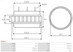 STATOR, GENERATOR AS-PL AS9012 - Piesa auto compatibila cu mai multe marci