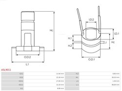 COLECTOR, ALTERNATOR AS-PL ASL9011 - Piesa auto compatibila cu mai multe marci