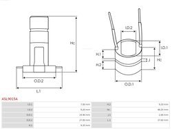 COLECTOR, ALTERNATOR AS-PL ASL9015A - Piesa auto compatibila cu mai multe marci