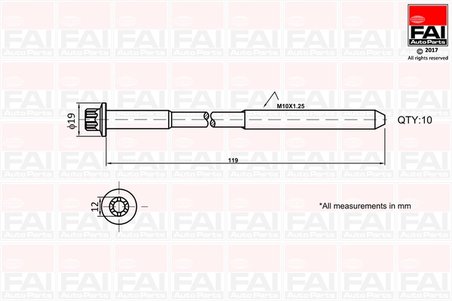 SET SURUBURI CHIULASA FAI AUTOPARTS B1321 - Compatibil cu ALFA ROMEO, CHEVROLET, CHRYSLER, CITROEN, FIAT, FORD, LANCIA, OPEL, PE