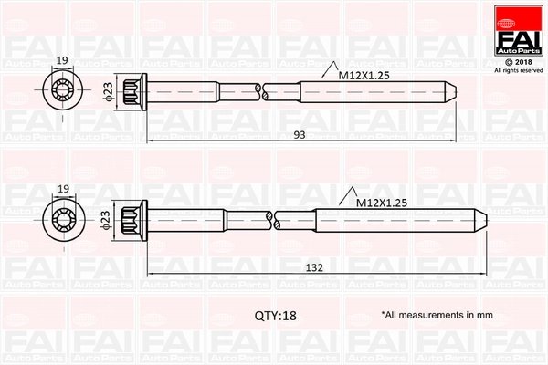 Set suruburi chiulasa FAI AutoParts B2201