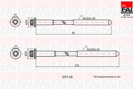 Set suruburi chiulasa FAI AutoParts B2201