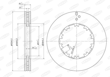 DISC FRANA BERAL BCR225A - Compatibil cu DAF, FODEN TRUCKS
