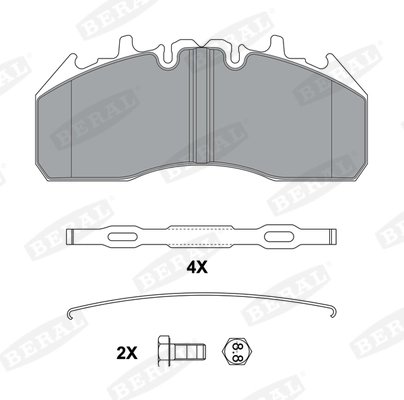 SET PLACUTE FRANA BERAL BCV29174TK - Compatibil cu FORD, MERCEDES-BENZ, RENAULT TRUCKS, SOLARIS, VOLVO