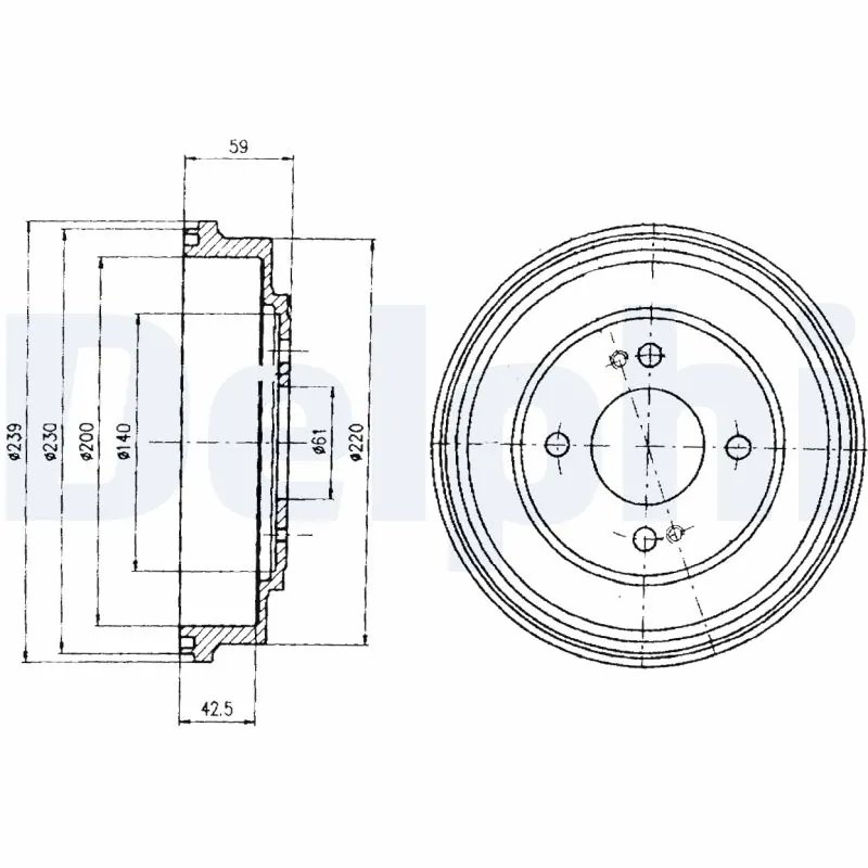 Tambur frana Delphi BF208