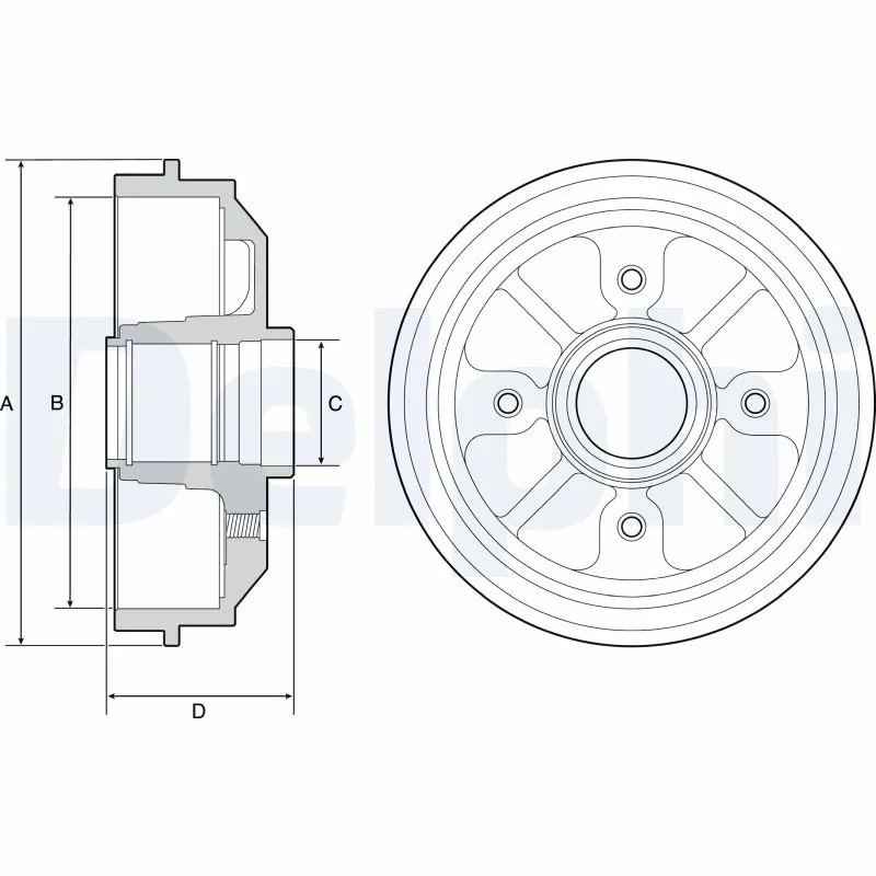 TAMBUR FRANA DELPHI BF282 - Compatibil cu CITROEN, PEUGEOT