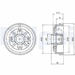 TAMBUR FRANA DELPHI BF324 - Compatibil cu CITROEN, MEGA, PEUGEOT