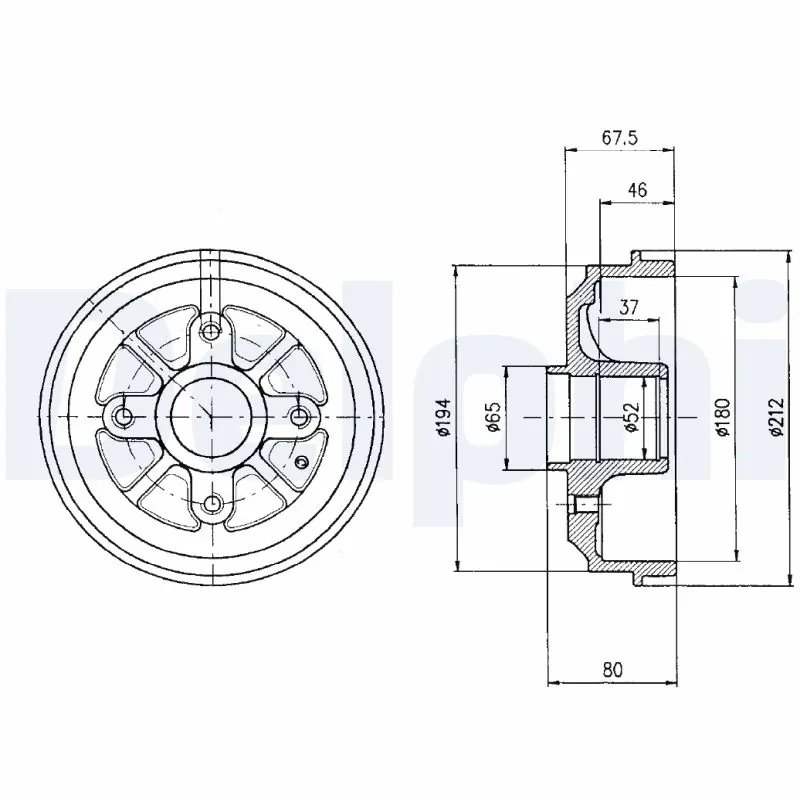 TAMBUR FRANA DELPHI BF324 - Compatibil cu CITROEN, MEGA, PEUGEOT
