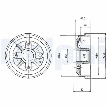 TAMBUR FRANA DELPHI BF324 - Compatibil cu CITROEN, MEGA, PEUGEOT