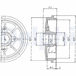 TAMBUR FRANA DELPHI BF392 - Compatibil cu CITROEN, PEUGEOT, PEUGEOT (DF-PSA)