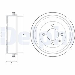 TAMBUR FRANA DELPHI BF549 - Compatibil cu SEAT, SKODA, VW, VW (SVW)