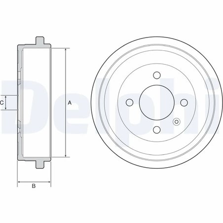 TAMBUR FRANA DELPHI BF549 - Compatibil cu SEAT, SKODA, VW, VW (SVW)