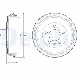 TAMBUR FRANA DELPHI BF563 - Compatibil cu SEAT, SKODA, VW