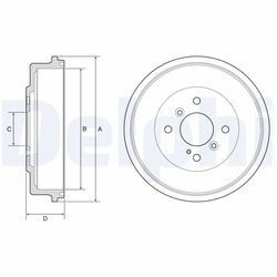 TAMBUR FRANA DELPHI BF565 - Compatibil cu FORD, FORD (CHANGAN)