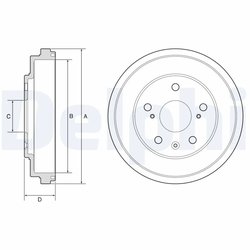 TAMBUR FRANA DELPHI BF572 - Compatibil cu FIAT, SUZUKI