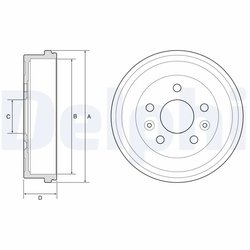 TAMBUR FRANA DELPHI BF597 - Compatibil cu DACIA, NISSAN, RENAULT