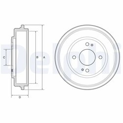 TAMBUR FRANA DELPHI BF606 - Compatibil cu HONDA