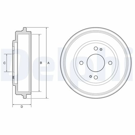 TAMBUR FRANA DELPHI BF606 - Compatibil cu HONDA