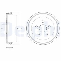 TAMBUR FRANA DELPHI BF615 - Compatibil cu TOYOTA