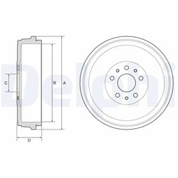 TAMBUR FRANA DELPHI BF629 - Compatibil cu FIAT, OPEL, VAUXHALL