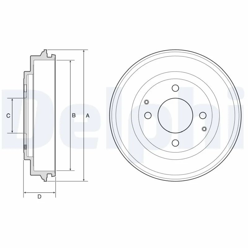 TAMBUR FRANA DELPHI BF632 - Compatibil cu CITROEN, PEUGEOT