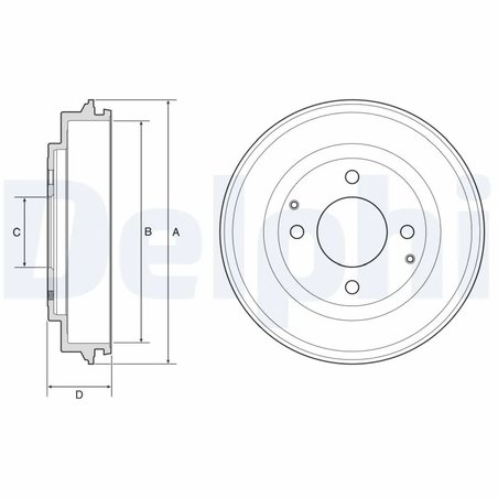 TAMBUR FRANA DELPHI BF632 - Compatibil cu CITROEN, PEUGEOT