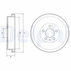 TAMBUR FRANA DELPHI BF634 - Compatibil cu SKODA, VW