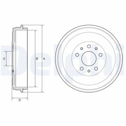 TAMBUR FRANA DELPHI BF767 - Compatibil cu FIAT, OPEL, VAUXHALL