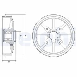 TAMBUR FRANA DELPHI BFR484 - Compatibil cu CITROEN, DS, PEUGEOT