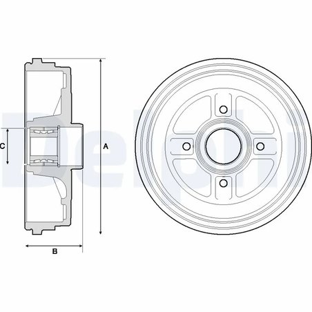 TAMBUR FRANA DELPHI BFR496 - Compatibil cu RENAULT