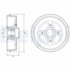 TAMBUR FRANA DELPHI BFR595 - Compatibil cu DACIA, LADA, RENAULT