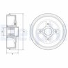 TAMBUR FRANA DELPHI BFR595 - Compatibil cu DACIA, LADA, RENAULT