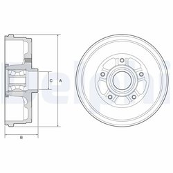 TAMBUR FRANA DELPHI BFR611 - Compatibil cu DACIA, RENAULT