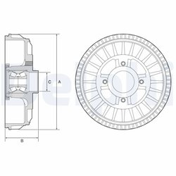 TAMBUR FRANA DELPHI BFR621 - Compatibil cu DACIA, LADA, MERCEDES-BENZ, NISSAN, RENAULT