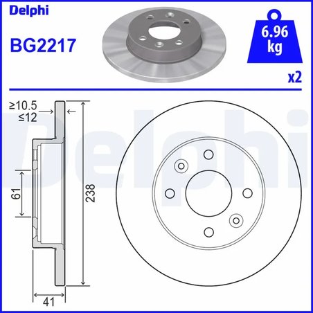 DISC FRANA DELPHI BG2217 - Compatibil cu DACIA, RENAULT
