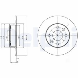DISC FRANA DELPHI BG2258 - Compatibil cu RENAULT